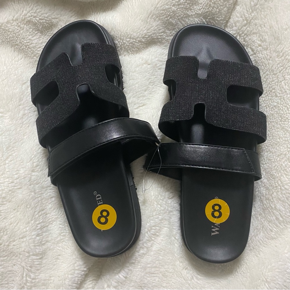 Black Slide Sandals